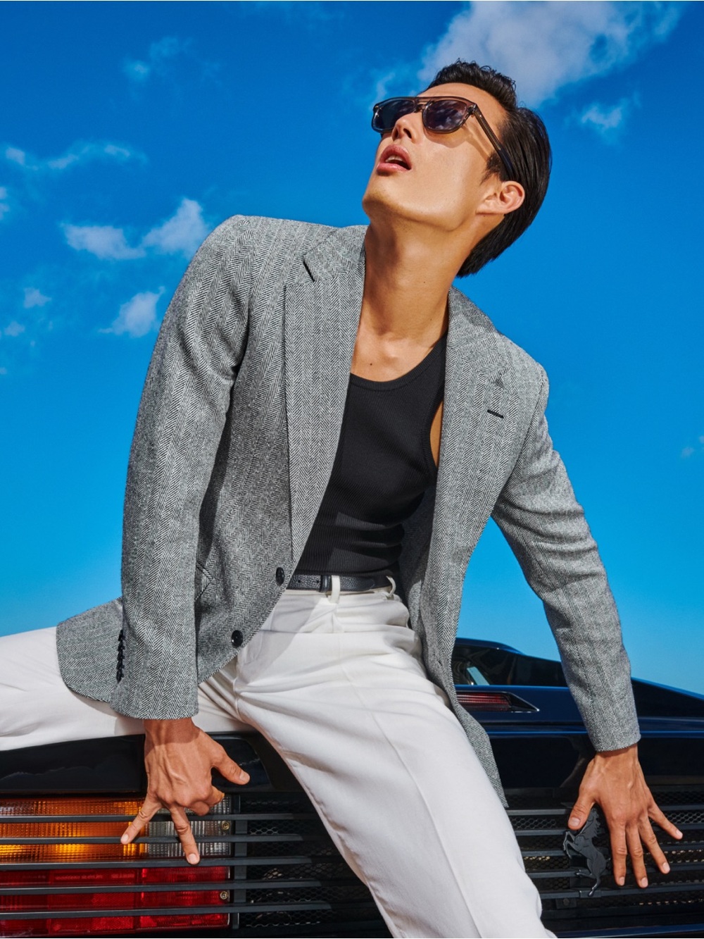Suitsupply Lazio Wool Cashmere E. Thomas Gray Herringbone Tweed Sport Blazer 40R